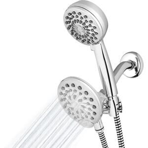 Waterpik NEW One-Touch Dual 2-in-1 Shower System Head Attachment 8 Modes